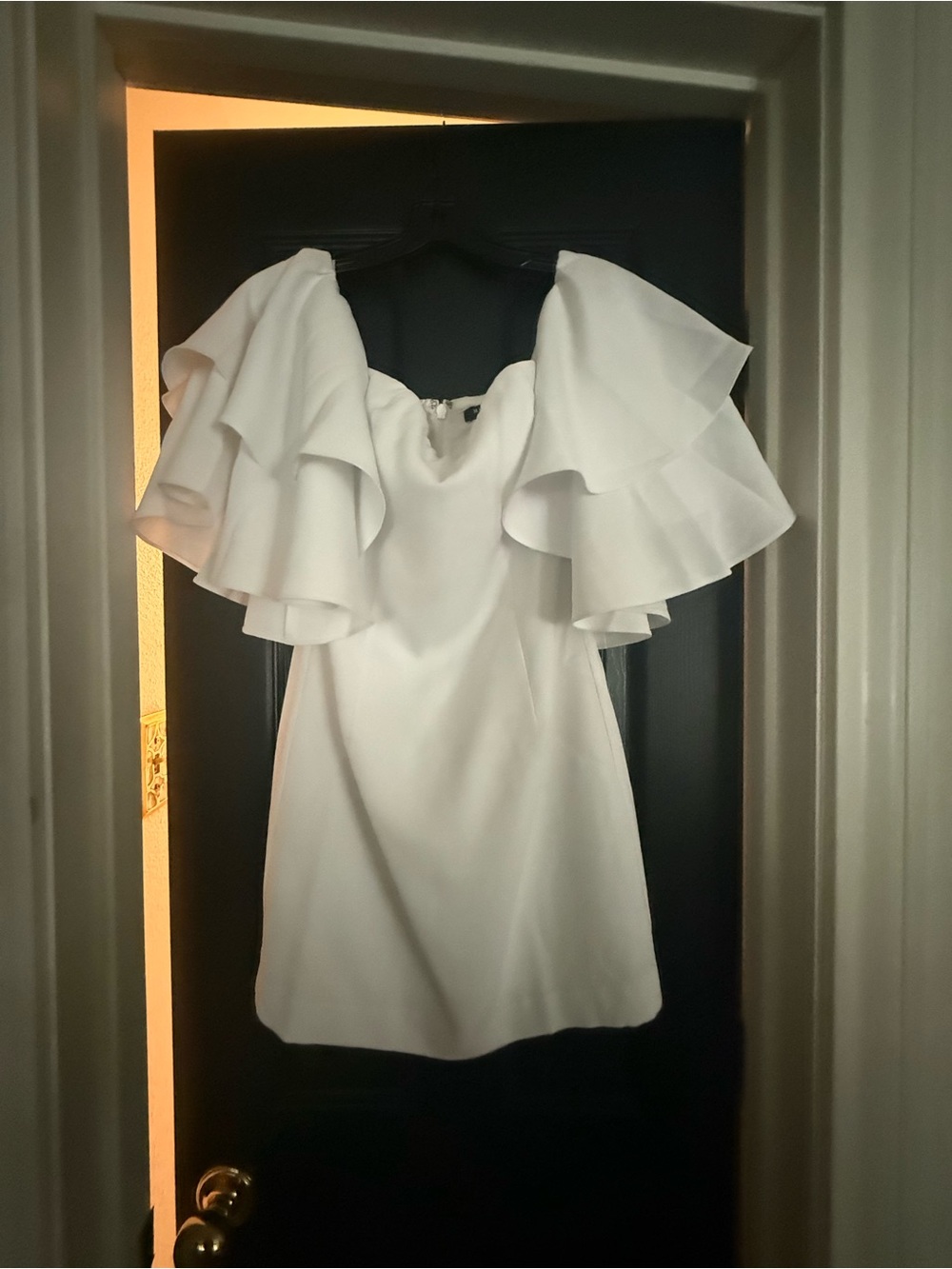 Guess by Marciano White One-Shoulder Ruffle Mini Dress
